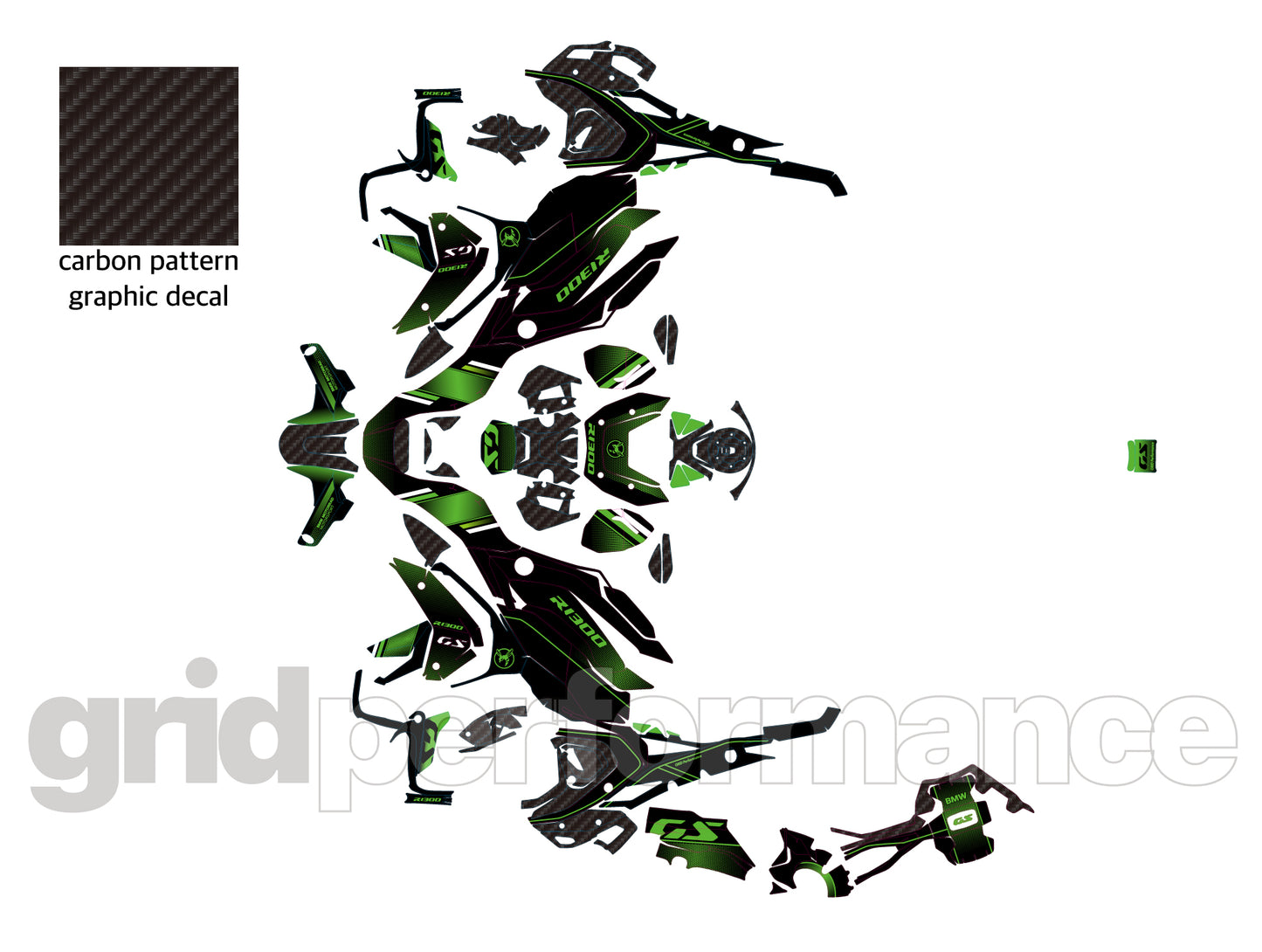 BMW R1300GS Graphic Full Decal Vinyl Kit (9-1.Bee)