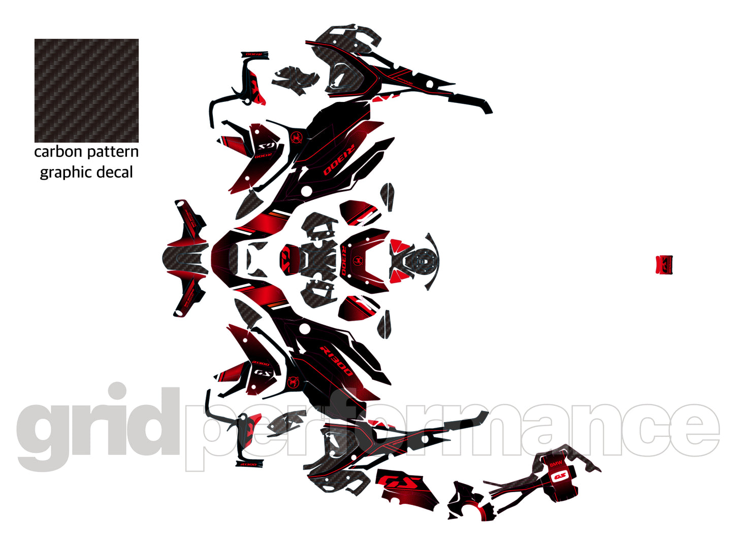 BMW R1300GS Graphic Full Decal Vinyl Kit (9-2.Bee)