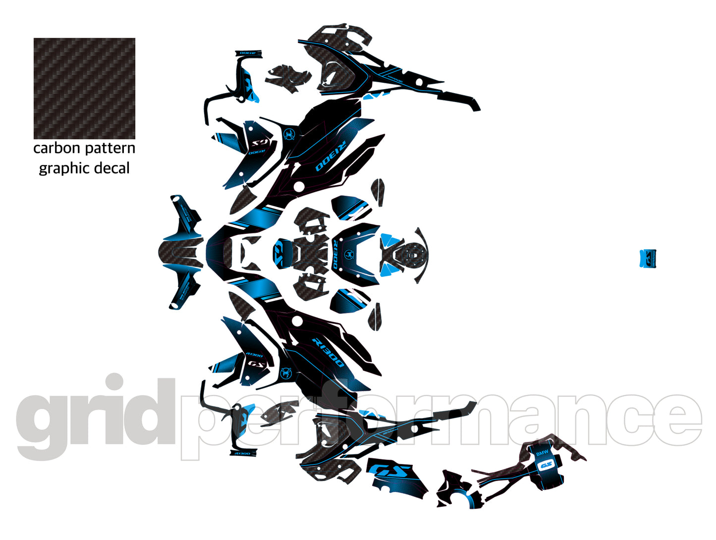 BMW R1300GS Graphic Full Decal Vinyl Kit (9-3.Bee)