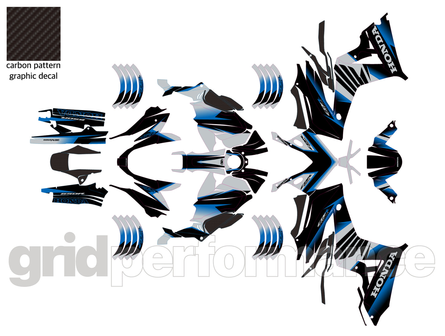 HONDA CBR650R Graphic Full Decal Sticker Kit (2-3)
