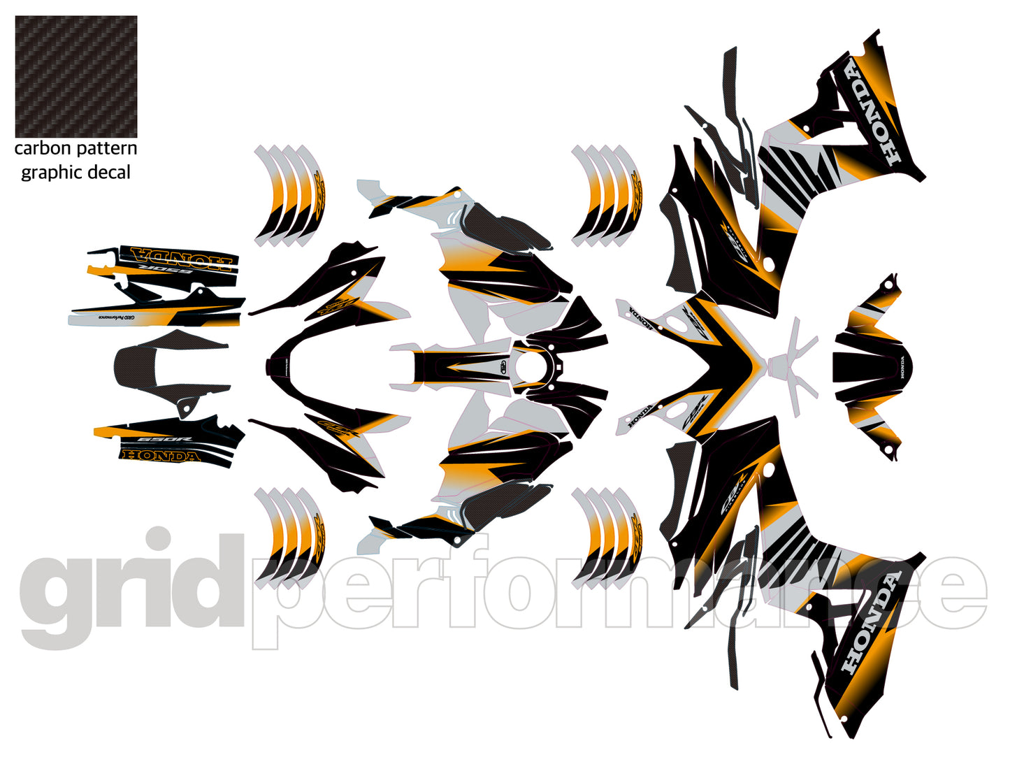 HONDA CBR650R Graphic Full Decal Sticker Kit (2-4)