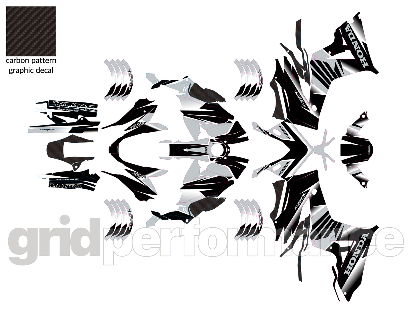 HONDA CBR650R Graphic Full Decal Sticker Kit (2-5)