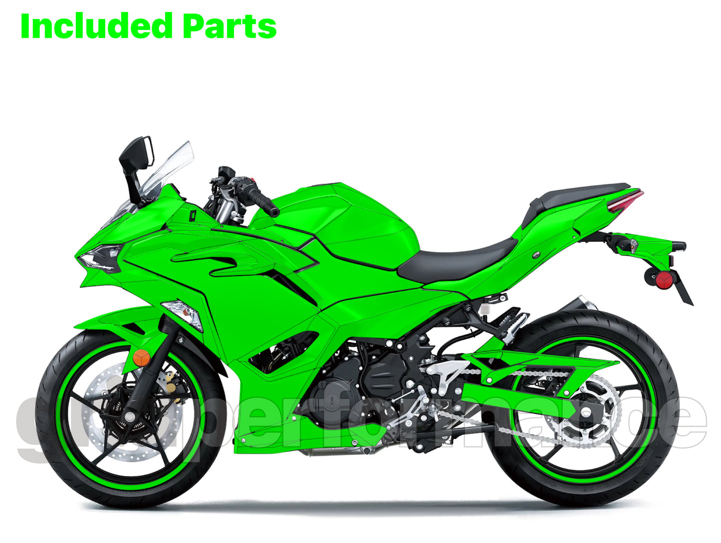 Kawasaki NINJA 500 Full Graphic Vinyl Decal Kit (1-3.MONSTER)