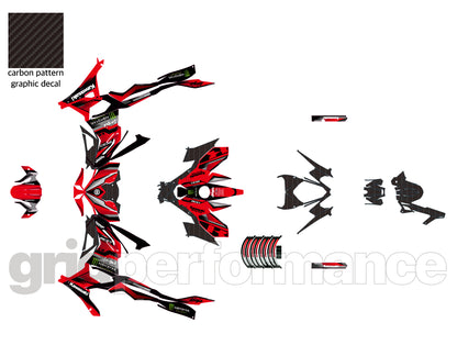 Kawasaki NINJA 500 Full Graphic Vinyl Decal Kit (1-2.MONSTER)