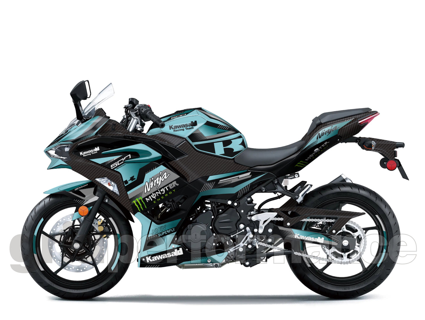 Kawasaki NINJA 500 Full Graphic Vinyl Decal Kit (1-4.MONSTER)