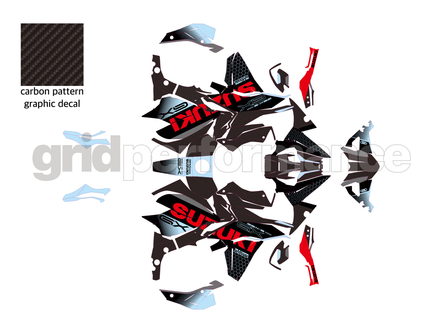 SUZUKI GSX-S1000 GX Graphic Decal Sticker Kit (0-13)