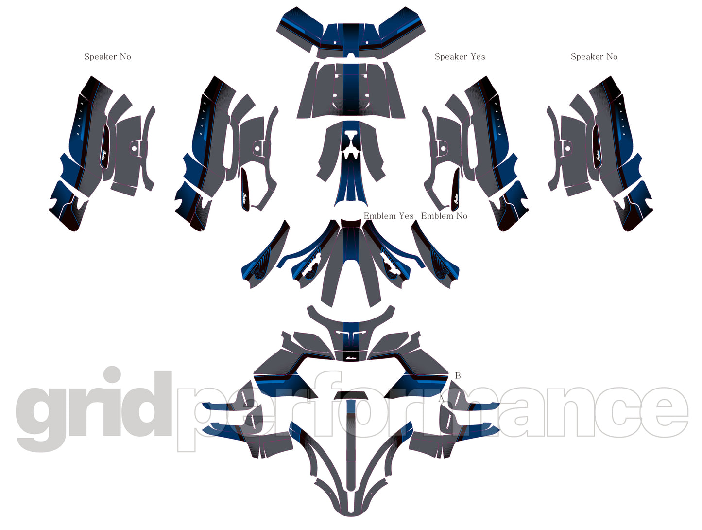 2024~ Indian Challenger Pursuit Custom Vinyl Graphic Decal Kit (1-1.Gray Blue)