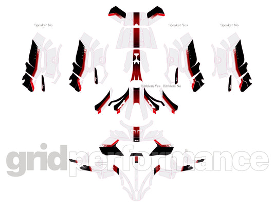 2024~ Indian Challenger Pursuit Custom Vinyl Graphic Decal Kit (2-1.White Red)
