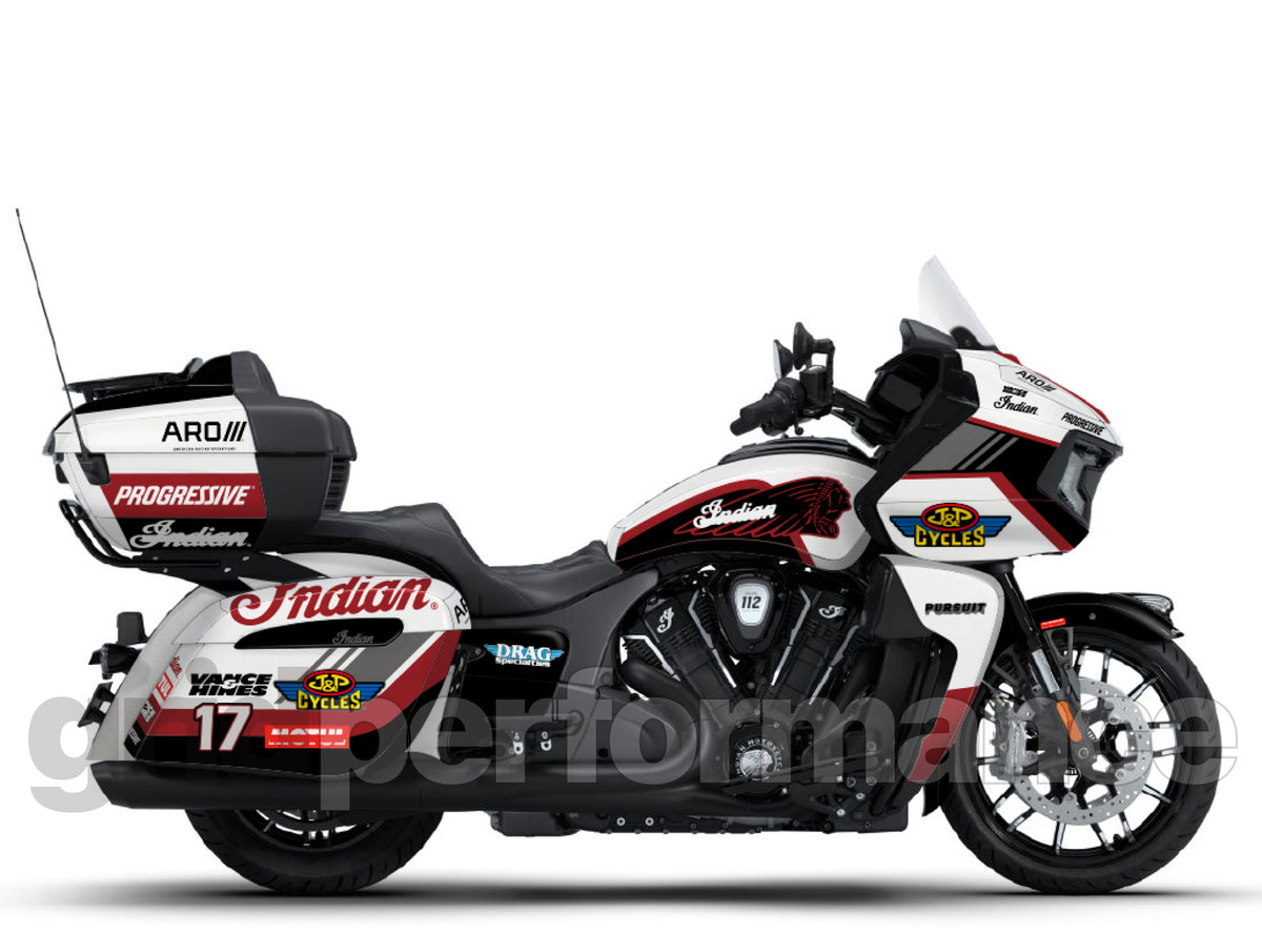 Indian Pursuit Challenger Roadmaster 112 Graphic Full Decal Kit (3-1.King Bagger Racing 2026)