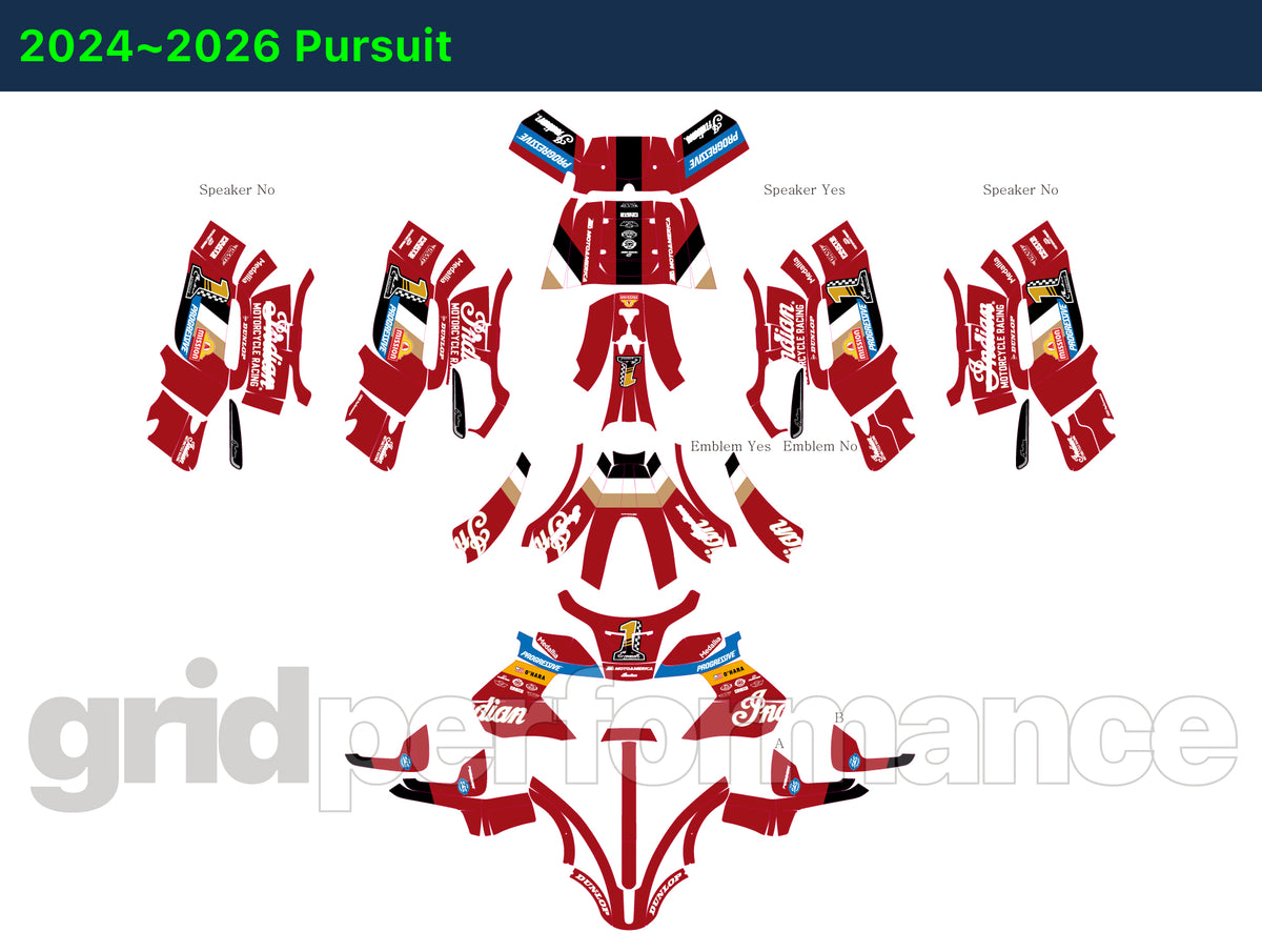 Indian Pursuit Challenger Roadmaster 112 Graphic Full Decal Kit (6-1.King Bagger Racing 23)
