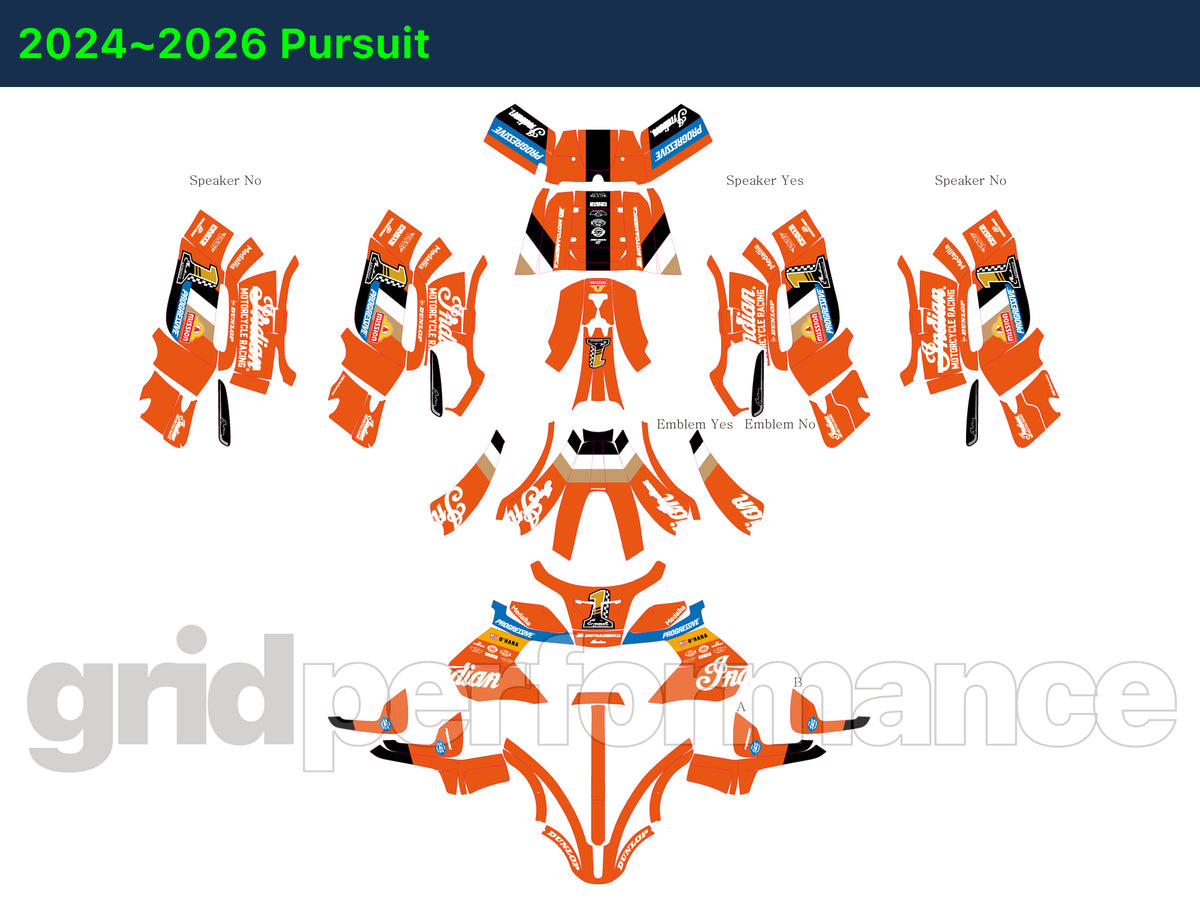 Indian Pursuit Challenger Roadmaster 112 Graphic Full Decal Kit (6-3.King Bagger Racing 23)