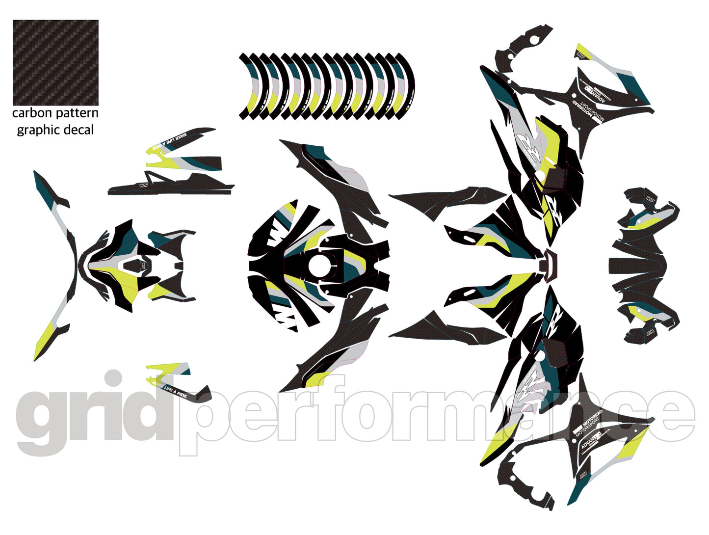 Motorcycle Fairing Decal Vinyl Sticker Kit – For BMW S1000RR Type (1-4.M)