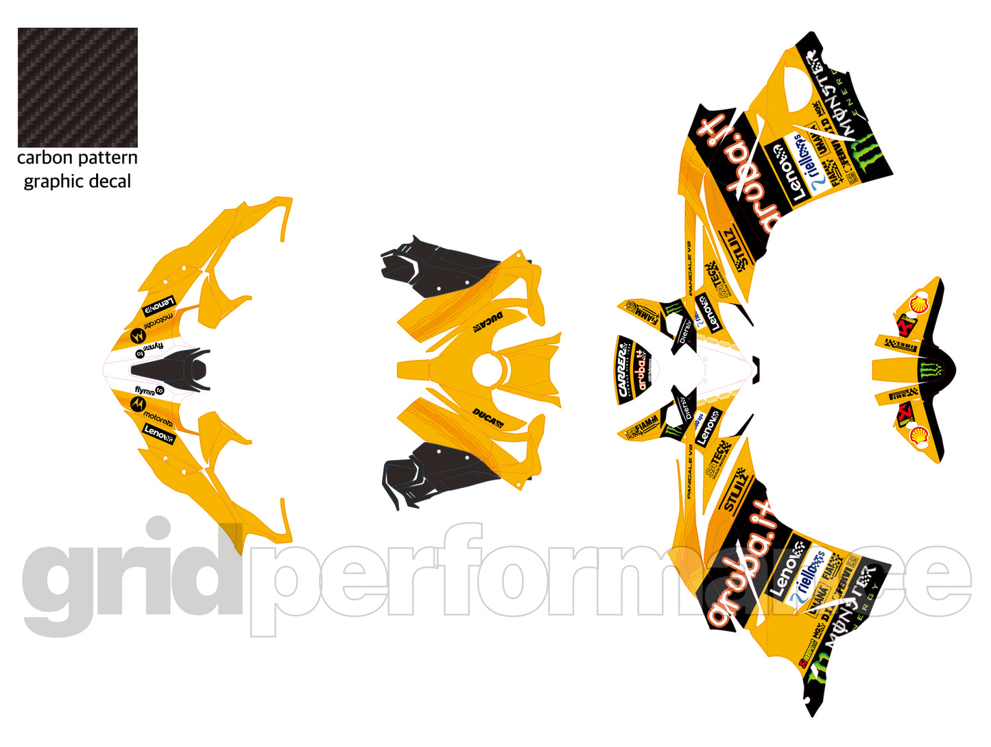 Ducati Panigale V2 S Custom Vinyl Graphic Decal Kit (1-2.SBK YELLOW)