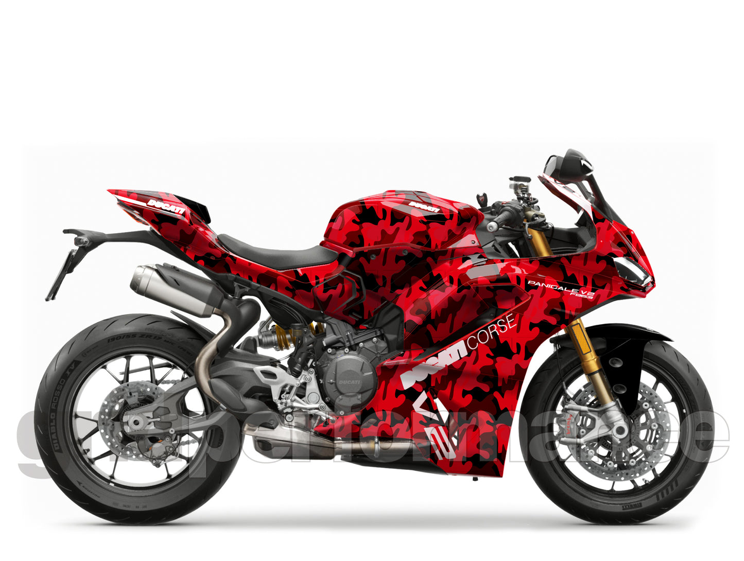 Motorcycle Fairing Decal Vinyl Sticker Kit – For Ducati Panigale V2 S Type (2-1.CAMO 63)