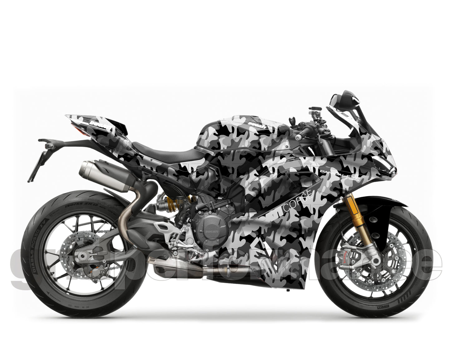 Motorcycle Fairing Decal Vinyl Sticker Kit – For Ducati Panigale V2 S Type (2-3.CAMO 63)