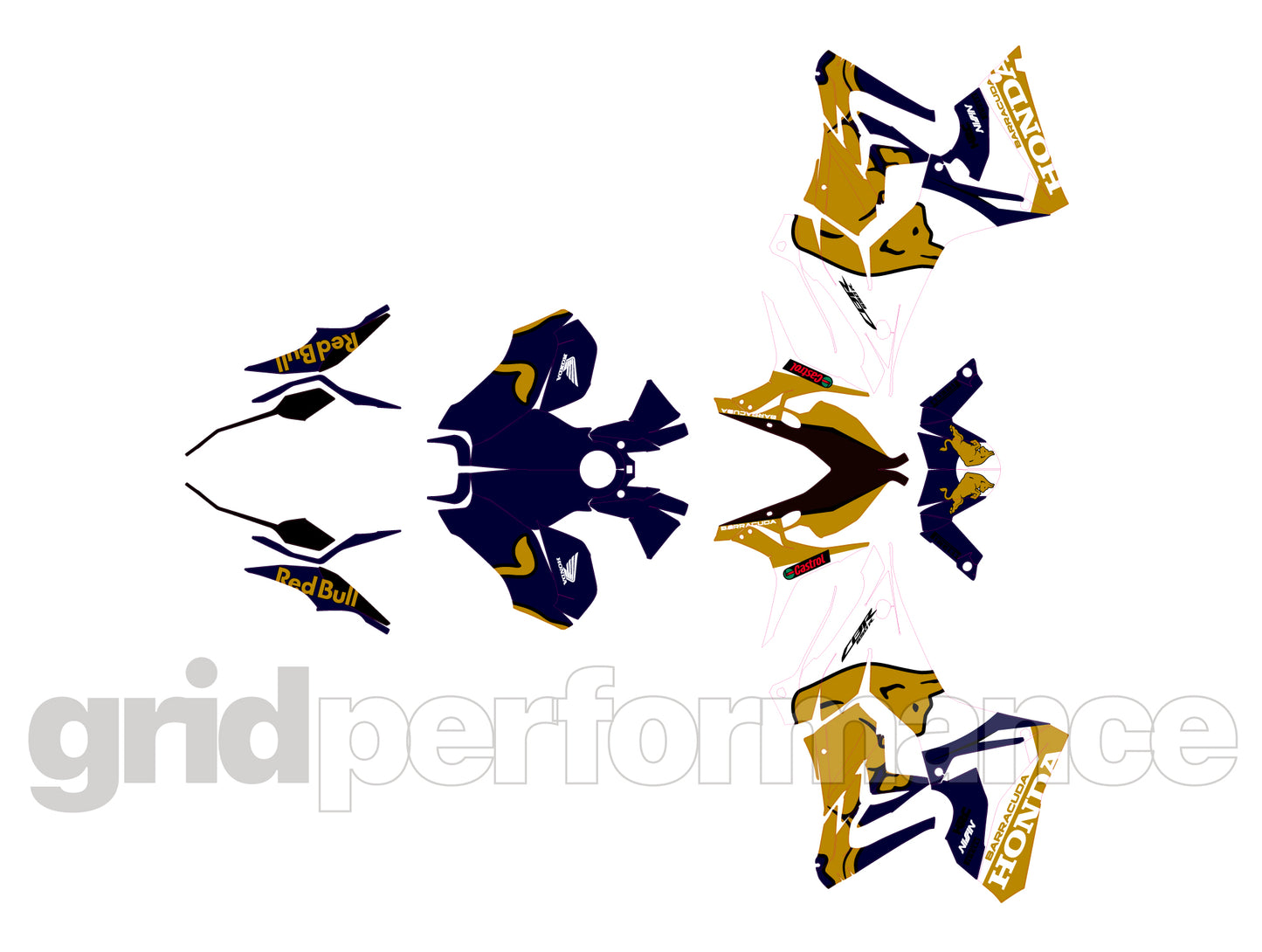 2021 HONDA CBR650R Graphic Decal Sticker Kit (RedBull Gold) (@jr___126)