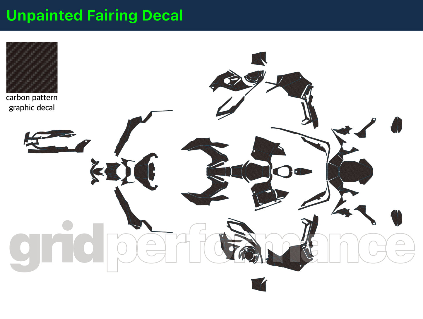 Forza 750 Graphic Vinyl Decal Kit (Unpainted Fairing_Carbon Graphic Pattern)