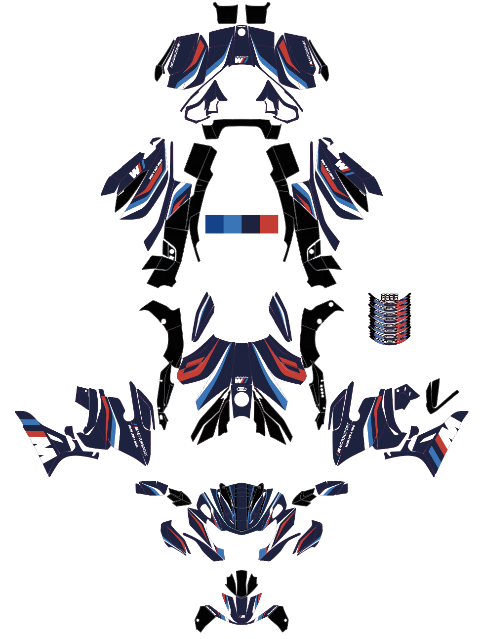 BMW K1600GA (Grand America) Graphic Full Decal Kit (1-1.M)
