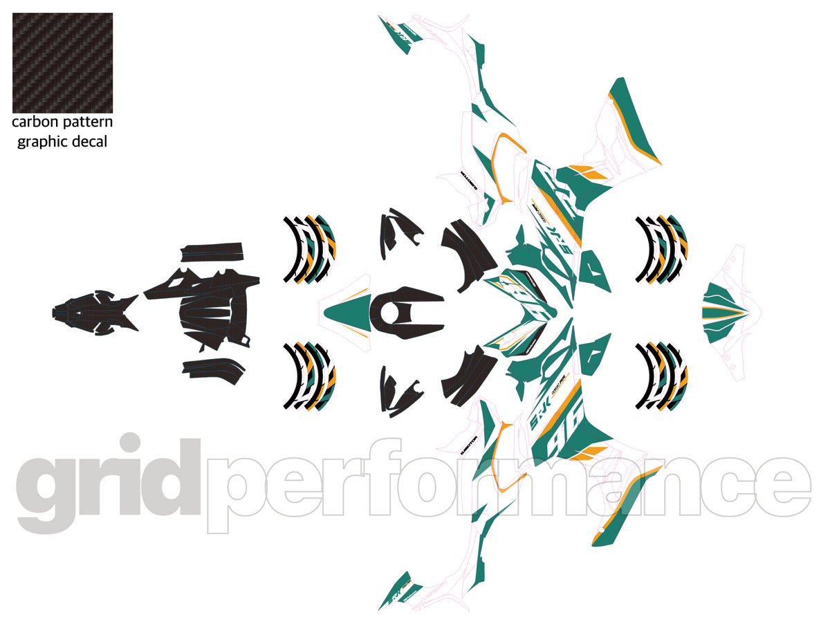 QJMOTOR SRK 421RR Graphic Full Decal Vinyl Kit (2-4)