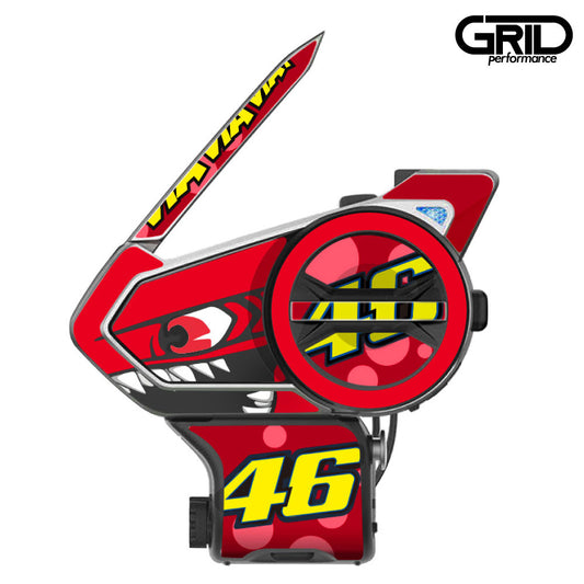 SENA 50S,50C,30K,20S,10C,ST1,SMH-5,50R,RT1,K10,SMH-10,SHOEI Z-8 SRL EXT Graphic Decal Sticker (16.Rossi Shark Red)