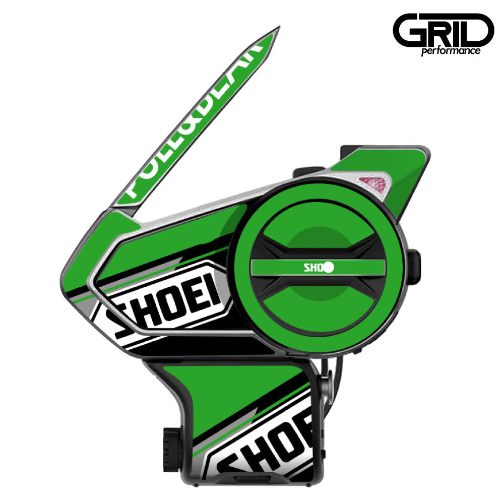 SENA 50S,50C,30K,20S,10C,ST1,SMH-5,50R,RT1,K10,SMH-10,SHOEI Z-8 SRL EXT Graphic Decal Sticker (39.SHOE Green)