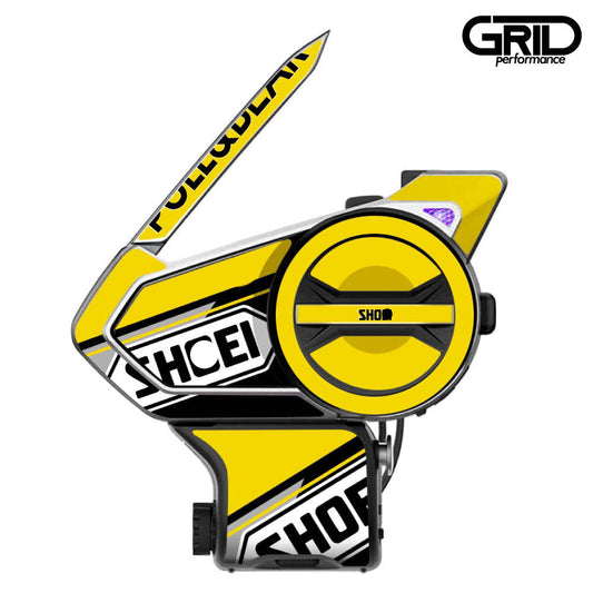 SENA 50S,50C,30K,20S,10C,ST1,SMH-5,50R,RT1,K10,SMH-10,SHOEI Z-8 SRL EXT Graphic Decal Sticker (48.SHOE Yellow)