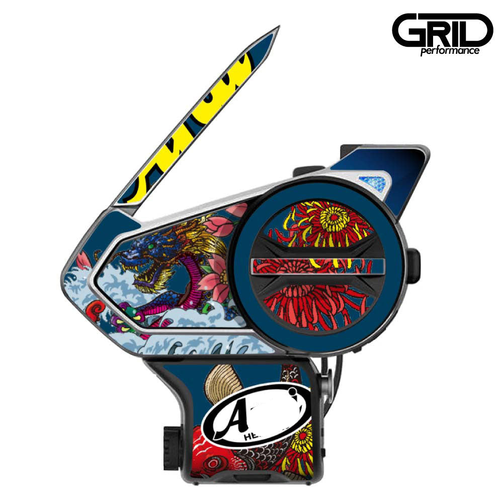 SENA 50S,50C,30K,20S,10C,ST1,SMH-5,50R,RT1,K10,SMH-10,SHOEI Z-8 SRL EXT Graphic Decal Sticker (84.Ara VZ-Ram Oriental Blue)