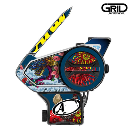 SENA 50S,50C,30K,20S,10C,ST1,SMH-5,50R,RT1,K10,SMH-10,SHOEI Z-8 SRL EXT Graphic Decal Sticker (84.Ara VZ-Ram Oriental Blue)