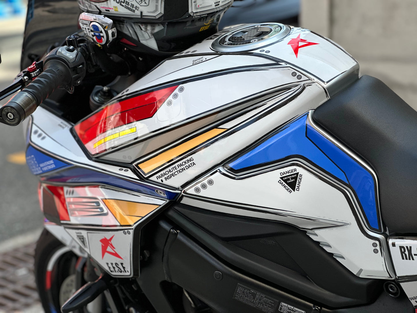 Motorcycle Fairing Decal Vinyl Sticker Kit – For SUZUKI KATANA (1-1.Mecha Style)