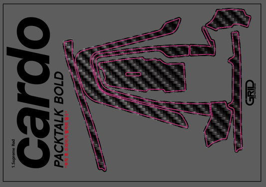 cardo Packtalk PRO Edge Neo Freecom 4X 2X Spirit Packtalk Bold Graphic Decal Sticker Kit (Carbon Graphics)