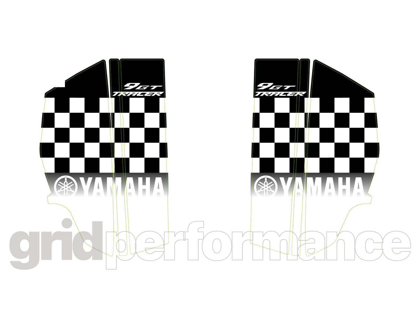 YAMAHA Tracer 9 GT Side Box Panniers Reflective Graphic Decal Kit (2-1)