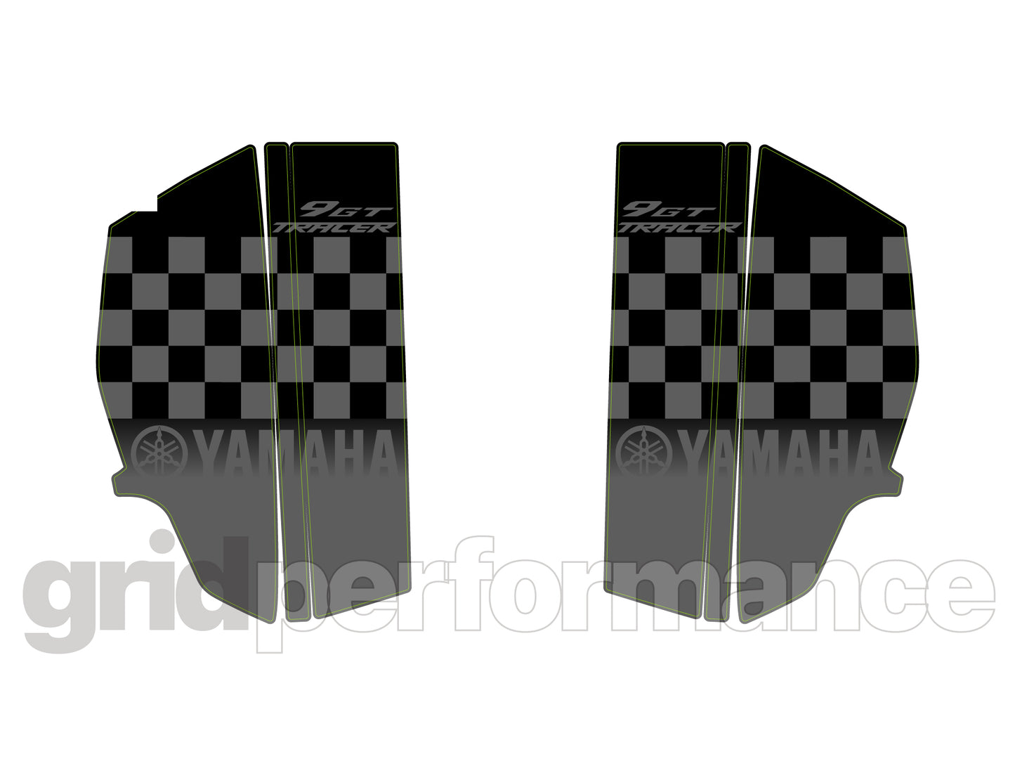YAMAHA Tracer 9 GT Side Box Panniers Reflective Graphic Decal Kit (2-4)