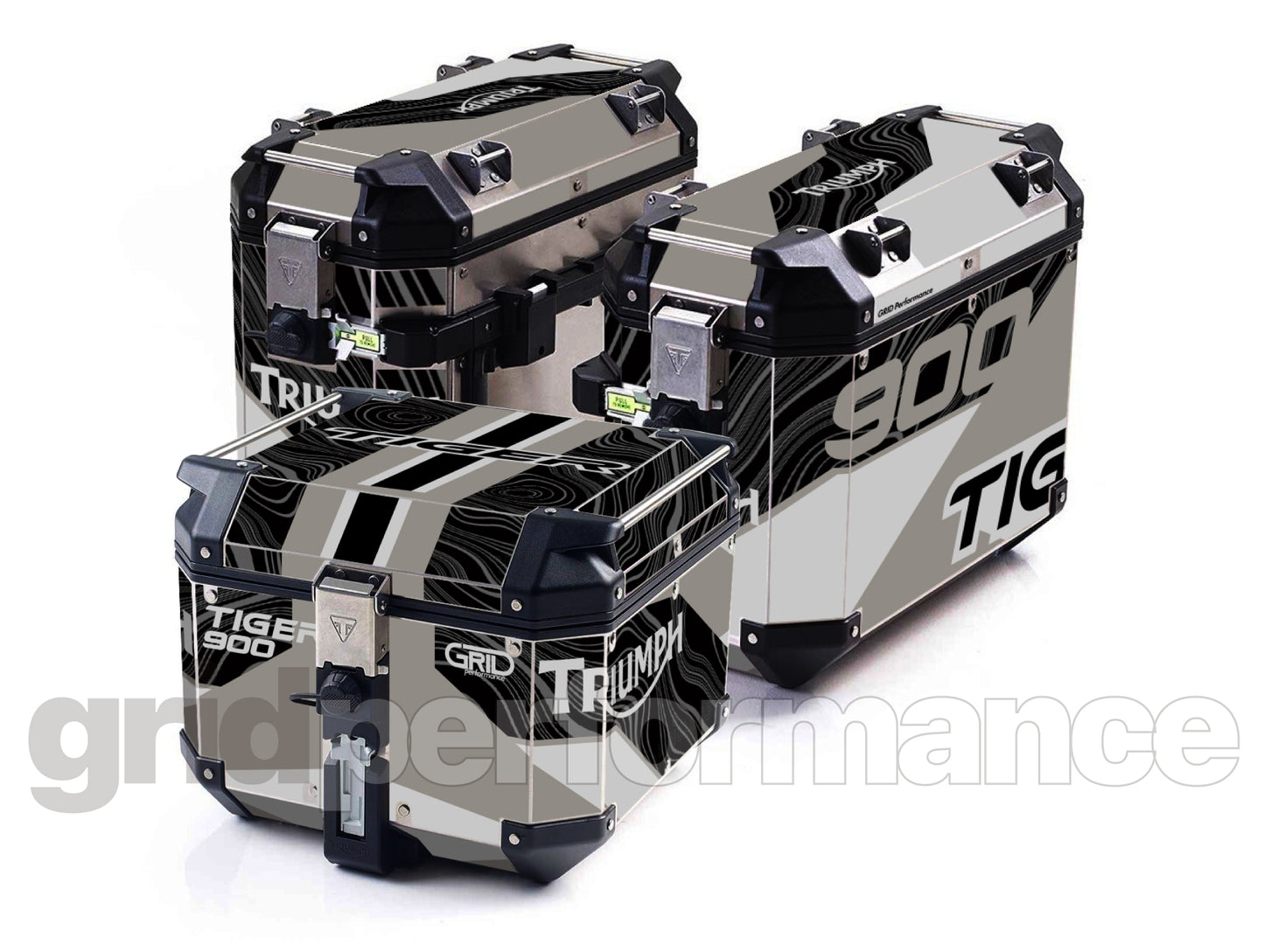 Triumph Tiger 900/1200 Aluminum Panniers Top Box  Decal Sticker Kit (1-1)