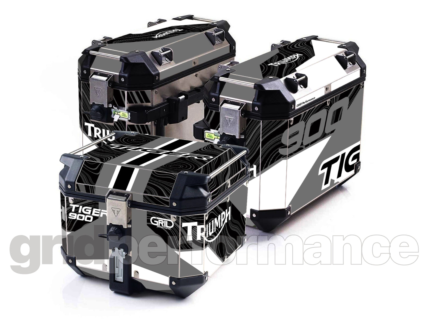 Triumph Tiger 900/1200 Aluminum Panniers Top Box  Decal Sticker Kit (1-12)