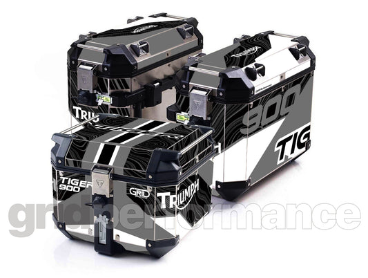 Triumph Tiger 900/1200 Aluminum Panniers Top Box  Decal Sticker Kit (1-12)