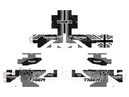 Triumph Tiger 900/1200 Aluminum Panniers Top Box  Decal Sticker Kit (1-12)