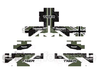 Triumph Tiger 900/1200 Aluminum Panniers Top Box  Decal Sticker Kit (1-14)
