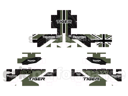 Triumph Tiger 900/1200 Aluminum Panniers Top Box  Decal Sticker Kit (1-14)