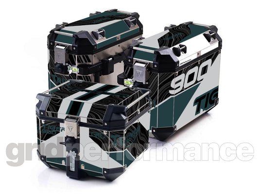 Triumph Tiger 900/1200 Aluminum Panniers Top Box  Decal Sticker Kit (1-15)