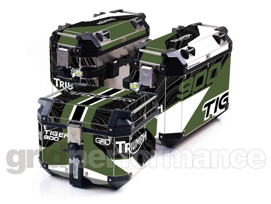 Triumph Tiger 900/1200 Aluminum Panniers Top Box  Decal Sticker Kit (1-3)