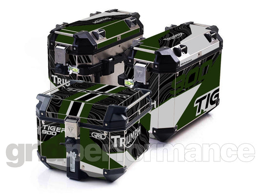 Triumph Tiger 900/1200 Aluminum Panniers Top Box  Decal Sticker Kit (1-4)
