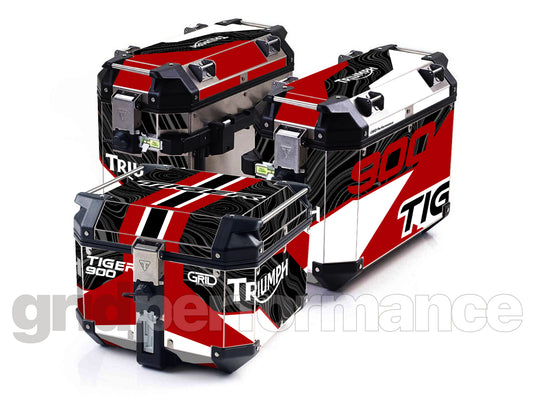 Triumph Tiger 900/1200 Aluminum Panniers Top Box  Decal Sticker Kit (1-6)