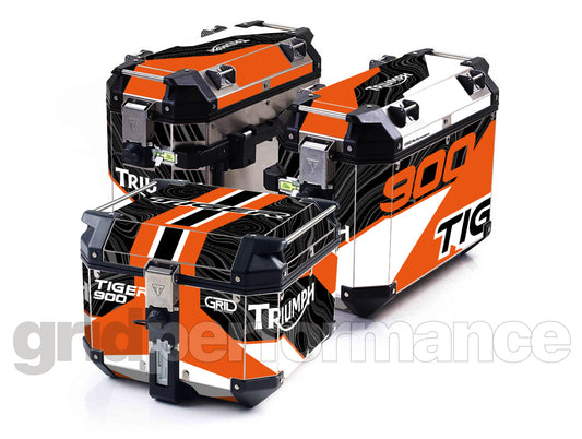 Triumph Tiger 900/1200 Aluminum Panniers Top Box  Decal Sticker Kit (1-9)
