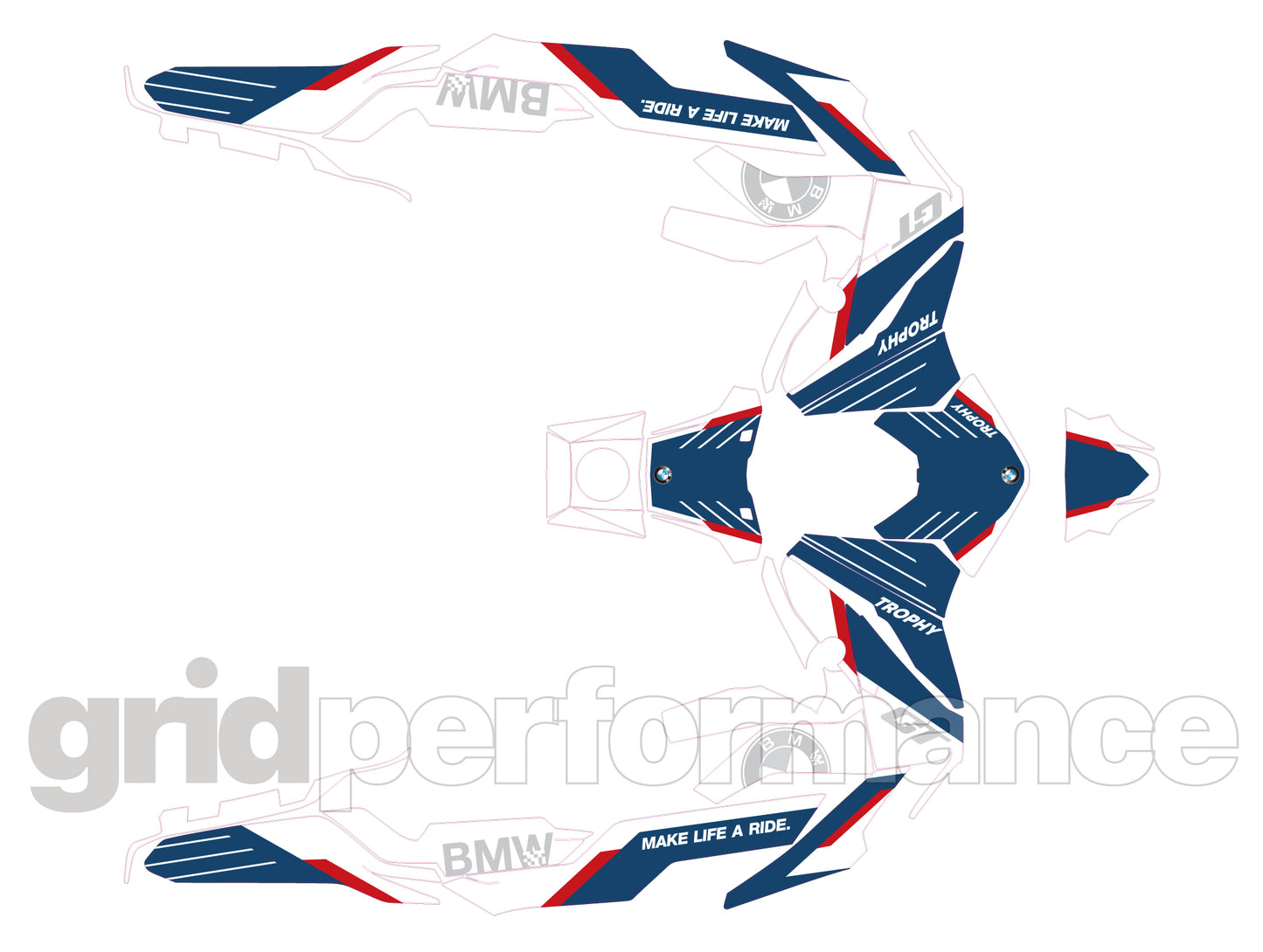 BMW C400GT Custom Vinyl Graphic Decal Kit (10-1.TROPHY)