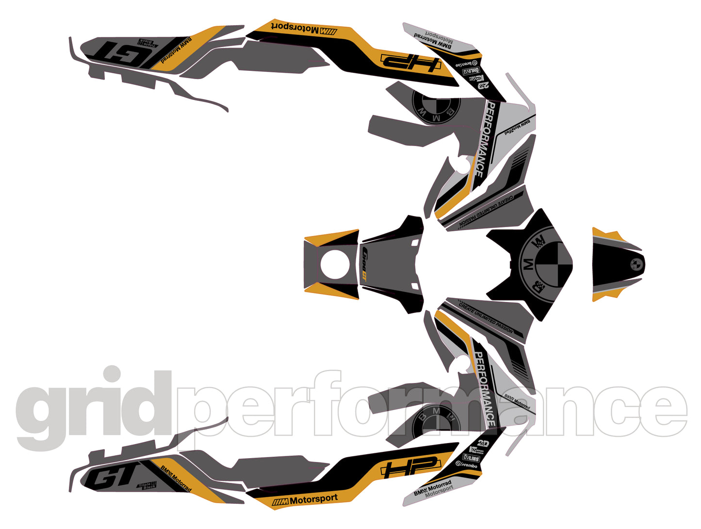 BMW C400GT Custom Vinyl Graphic Decal Kit (4-1.Triple Black)