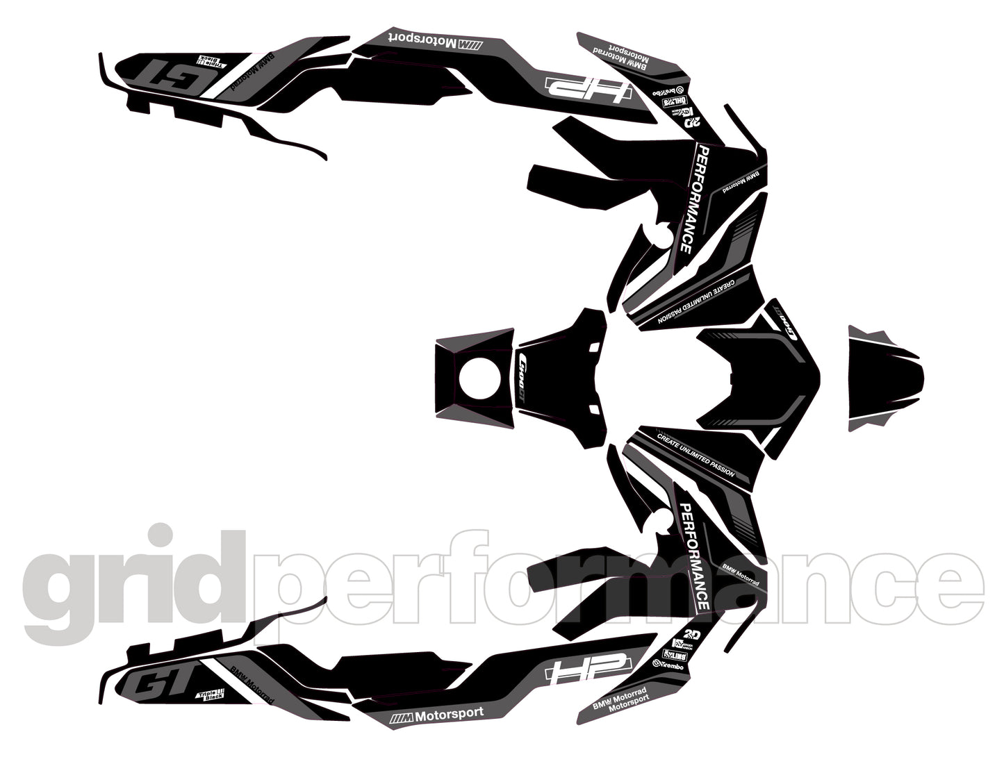 BMW C400GT Custom Vinyl Graphic Decal Kit (8-4.Triple Black)