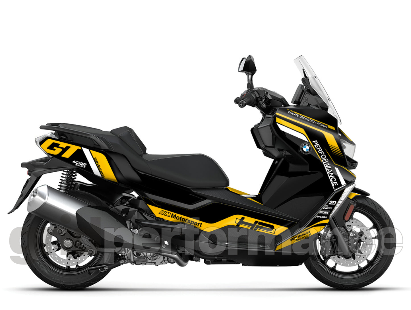 BMW C400GT Custom Vinyl Graphic Decal Kit (8-5.Triple Black)