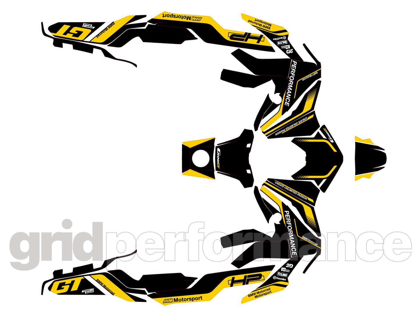BMW C400GT Custom Vinyl Graphic Decal Kit (8-5.Triple Black)