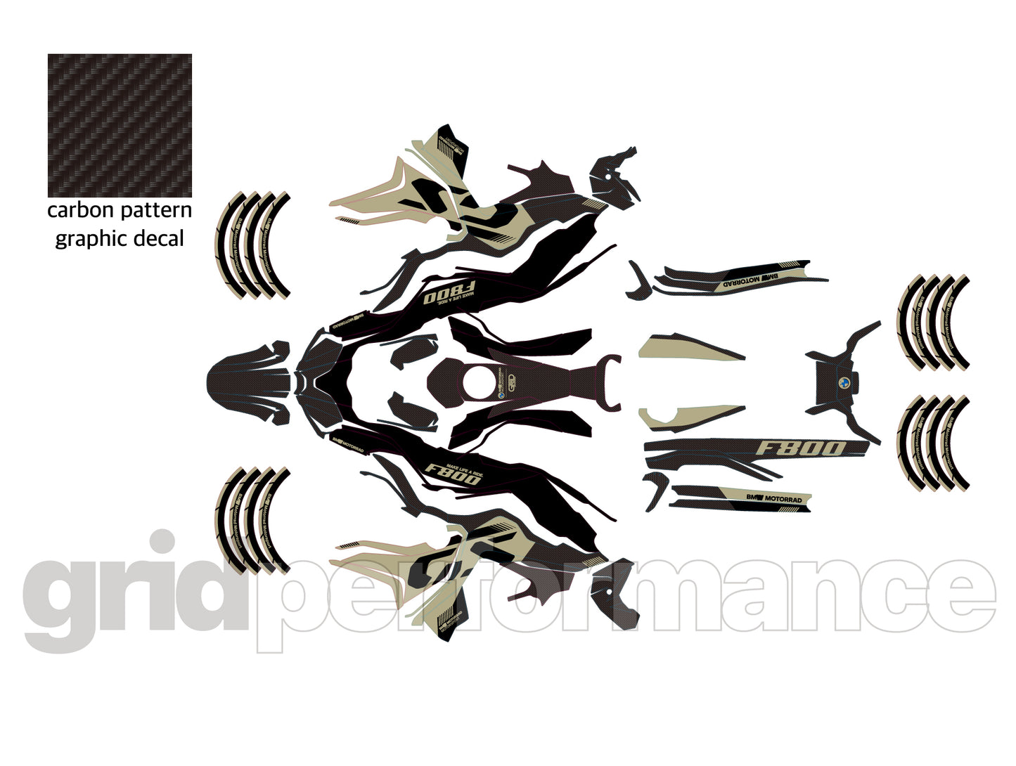 F800GS Graphic Full Decal Vinyl Kit (1-3)