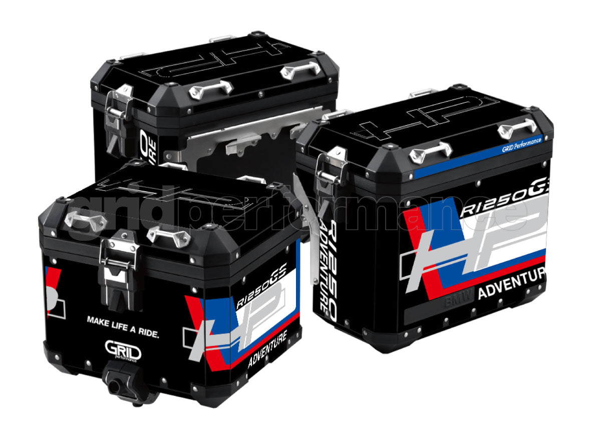 BMW R1200 R1250 GS Adventure Aluminium Panniers Top Box Decal Sticker Kit (0-1.HP)